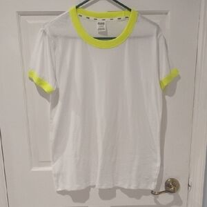 PINK Victoria's Secret White Tee with Neon Accents